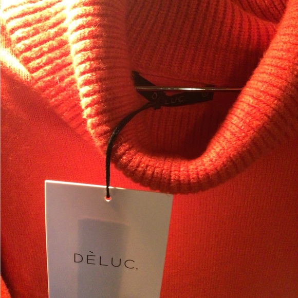 NeW! DELUC Trento turtleneck papaya sweater - Picture 3 of 6